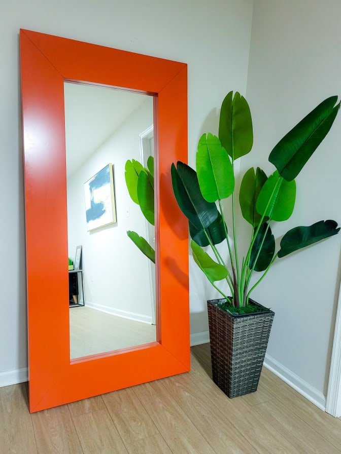 Lower Level entryway mirror accent