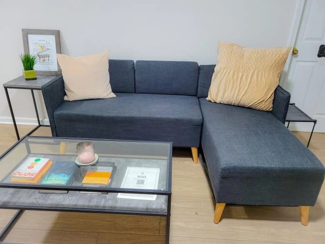 Lower Level sitting area, close-up