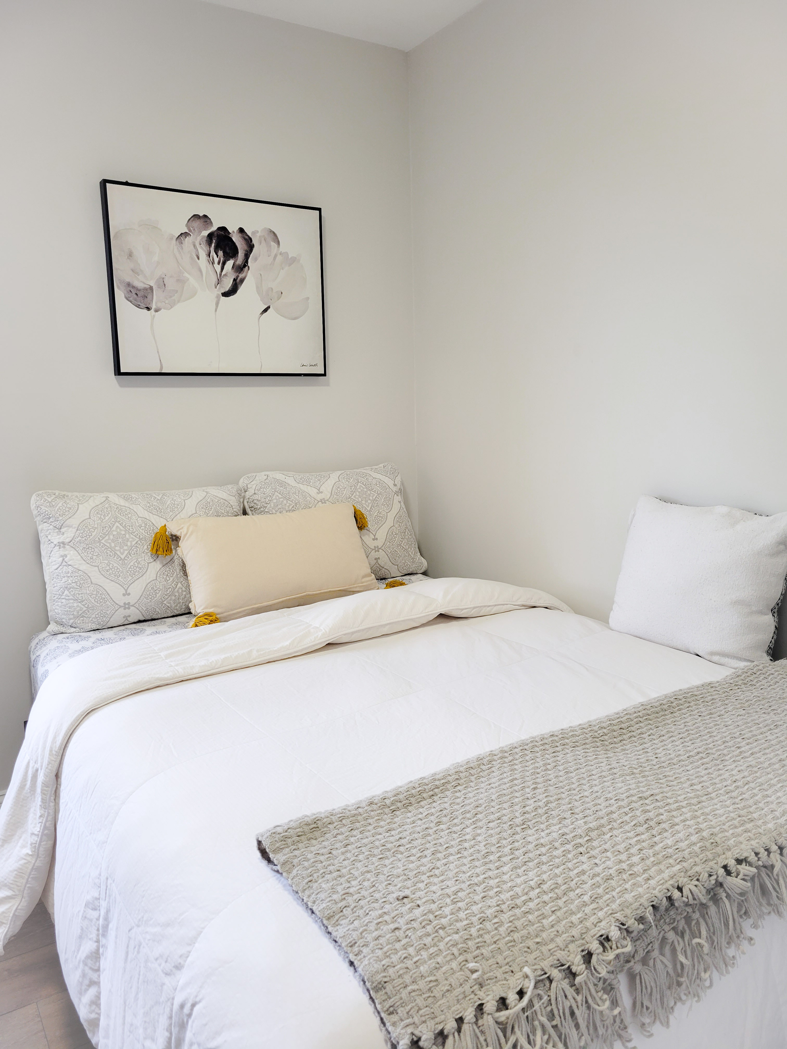 Room B bed, profile shot